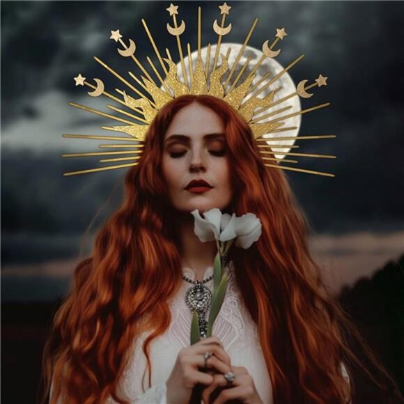 Madonna Halo Tiara Headband | Virgin Mary, Stars, Moon, Halloween Custom - Picture 6 of 6